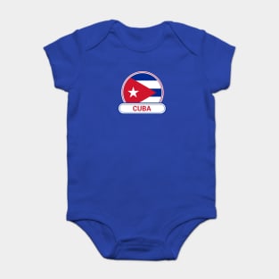 Cuba Country Badge - Cuba Flag Baby Bodysuit